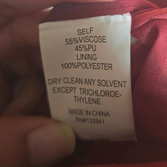 Amanda Uprichard Red Faux Leather Maisie Mini Dress Puff Sleeves Women's Medium - Picture 10 of 11